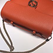 Gucci GG Interlocking Chain Shoulder Bag In Orange 32cm - 3