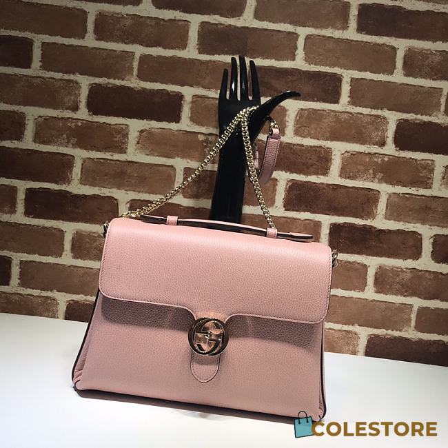 Gucci GG Interlocking Chain Shoulder Bag In Pink 32cm - 1