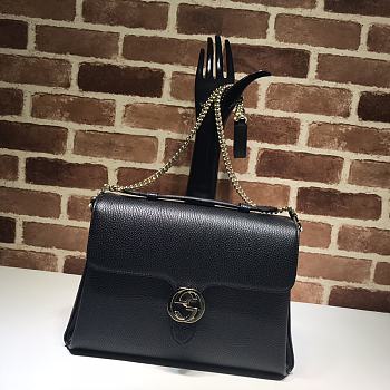 Gucci GG Interlocking Chain Shoulder Bag In Black 32cm