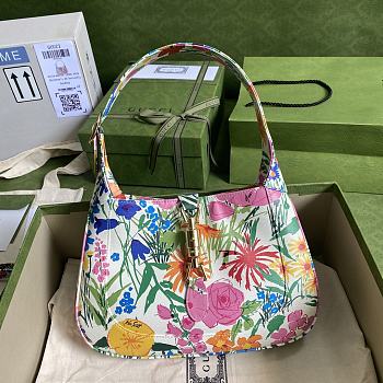 Gucci White Ken Scott Print Jackie 1961 Small Hobo Bag 28cm