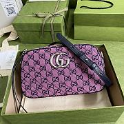 Gucci Pink and Blue Diagonal Matelassé GG Canvas Shoulder Bag 24cm - 1