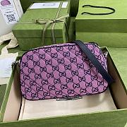 Gucci Pink and Blue Diagonal Matelassé GG Canvas Shoulder Bag 24cm - 3