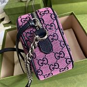 Gucci Pink and Blue Diagonal Matelassé GG Canvas Shoulder Bag 24cm - 2