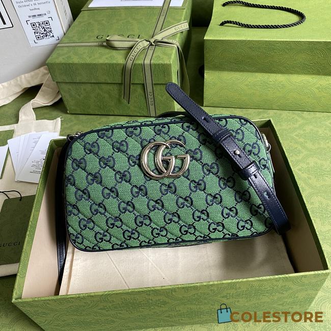 Gucci Green and Blue Diagonal Matelassé GG Canvas 24cm - 1
