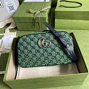 Gucci Green and Blue Diagonal Matelassé GG Canvas 24cm - 1