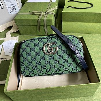 Gucci Green and Blue Diagonal Matelassé GG Canvas 24cm