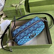 Gucci Blue Diagonal Matelassé GG Canvas Shoulder Bag 24cm - 4