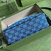 Gucci Blue Diagonal Matelassé GG Canvas Shoulder Bag 24cm - 3