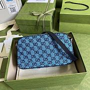 Gucci Blue Diagonal Matelassé GG Canvas Shoulder Bag 24cm - 2