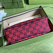 Gucci Red & Blue Diagonal Matelassé GG Canvas Shoulder Bag ‎24cm - 3