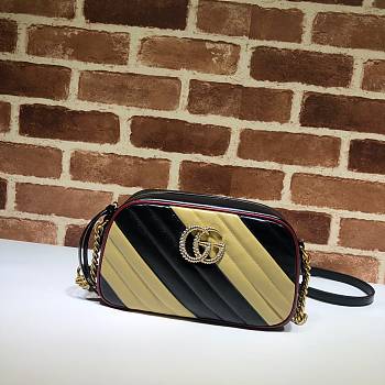 Gucci GG Marmont Small Shoulder Bag Black & Beige 443497 Size 24x12x7cm