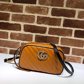 Gucci GG Marmont Small Shoulder Bag Black & Brown 447632 Size 24x12x7cm