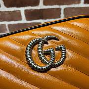 Gucci GG Marmont Small Shoulder Bag Black & Brown 447632 Size 24x12x7cm - 3