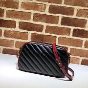 Gucci GG Marmont Small Shoulder Bag Black & Red 447632 Size 24x12x7cm - 2