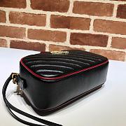 Gucci GG Marmont Small Shoulder Bag Black & Red 447632 Size 24x12x7cm - 3