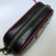 Gucci GG Marmont Small Shoulder Bag Black & Red 447632 Size 24x12x7cm - 4