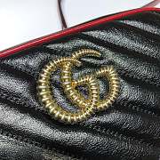 Gucci GG Marmont Small Shoulder Bag Black & Red 447632 Size 24x12x7cm - 5