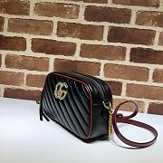 Gucci GG Marmont Small Shoulder Bag Black & Red 447632 Size 24x12x7cm - 6