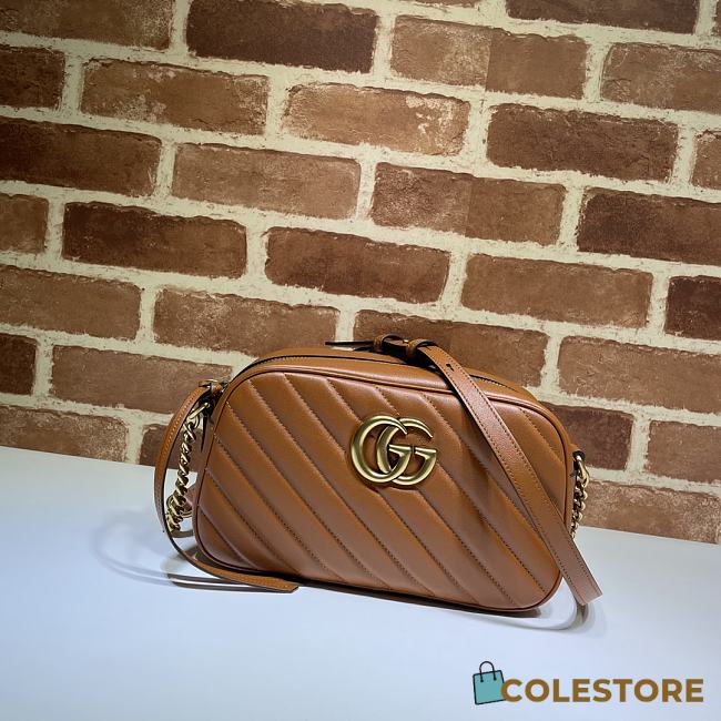 Gucci GG Marmont Small Shoulder Bag Brown 447632 Size 24x12x7cm - 1