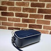 Gucci GG Marmont Small Shoulder Blue & White 447632 Size 24x12x7cm - 3