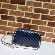 Gucci GG Marmont Small Shoulder Blue & White 447632 Size 24x12x7cm - 4