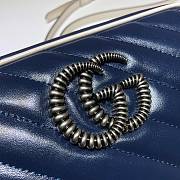 Gucci GG Marmont Small Shoulder Blue & White 447632 Size 24x12x7cm - 5