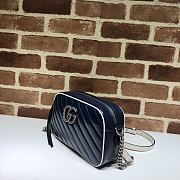 Gucci GG Marmont Small Shoulder Blue & White 447632 Size 24x12x7cm - 6