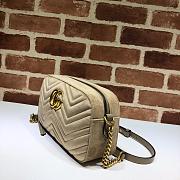 Gucci GG Marmont Small Shoulder In Beige Velvet 447632 Size 24x12x7cm - 3