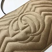 Gucci GG Marmont Small Shoulder In Beige Velvet 447632 Size 24x12x7cm - 4