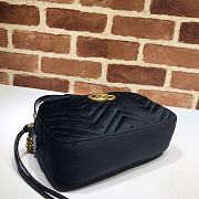 Gucci GG Marmont Small Shoulder In Black Velvet 447632 Size 24x12x7cm - 2