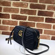 Gucci GG Marmont Small Shoulder In Black Velvet 447632 Size 24x12x7cm - 3
