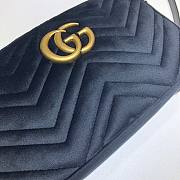 Gucci GG Marmont Small Shoulder In Black Velvet 447632 Size 24x12x7cm - 4
