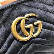 Gucci GG Marmont Small Shoulder In Black Velvet 447632 Size 24x12x7cm - 5
