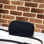 Gucci GG Marmont Small Shoulder In Black Velvet 447632 Size 24x12x7cm - 6