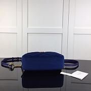 Gucci GG Marmont Small Shoulder In Blue Velvet 447632 Size 24cm - 3