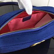 Gucci GG Marmont Small Shoulder In Blue Velvet 447632 Size 24cm - 6