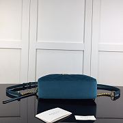 Gucci GG Marmont Small Shoulder In Light Blue Velvet 447632 Size 24cm - 4