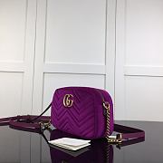 Gucci GG Marmont Small Shoulder In Light Dark Purple Velvet 447632 Size 24cm - 3