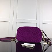 Gucci GG Marmont Small Shoulder In Light Dark Purple Velvet 447632 Size 24cm - 4