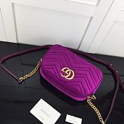 Gucci GG Marmont Small Shoulder In Light Dark Purple Velvet 447632 Size 24cm - 5
