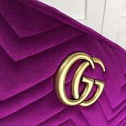 Gucci GG Marmont Small Shoulder In Light Dark Purple Velvet 447632 Size 24cm - 6