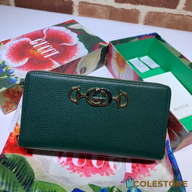 Gucci Zumi Grainy Leather Around Wallet 570661 Size 19x103.5cm - 1