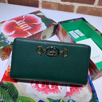 Gucci Zumi Grainy Leather Around Wallet 570661 Size 19x103.5cm