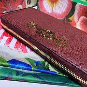 Gucci Zumi Grainy Leather Around Wallet In Bordeaux 570661 Size 19x103.5cm - 4