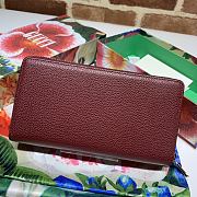 Gucci Zumi Grainy Leather Around Wallet In Bordeaux 570661 Size 19x103.5cm - 2
