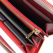 Gucci Zumi Grainy Leather Around Wallet In Red 570661 Size 19x103.5cm - 6