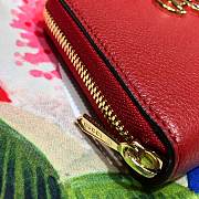 Gucci Zumi Grainy Leather Around Wallet In Red 570661 Size 19x103.5cm - 5