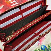 Gucci Zumi Grainy Leather Around Wallet In Red 570661 Size 19x103.5cm - 4