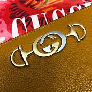 Gucci Zumi Grainy Leather Around Wallet In Yellow 570661 Size 19x103.5cm - 4
