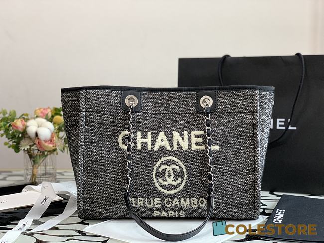 Chanel Deauville Shopping Bag In Black A67001 Size 34cm - 1